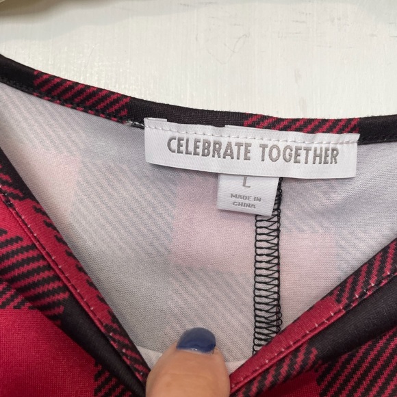 Women’s Black & Red Buffalo Plaid Nightgown / Sleep Dress, Size Large, NWT - Picture 5 of 9